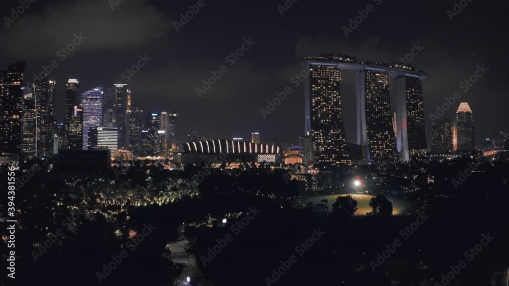 Drone Over Marina Bay Sands Of Singapore