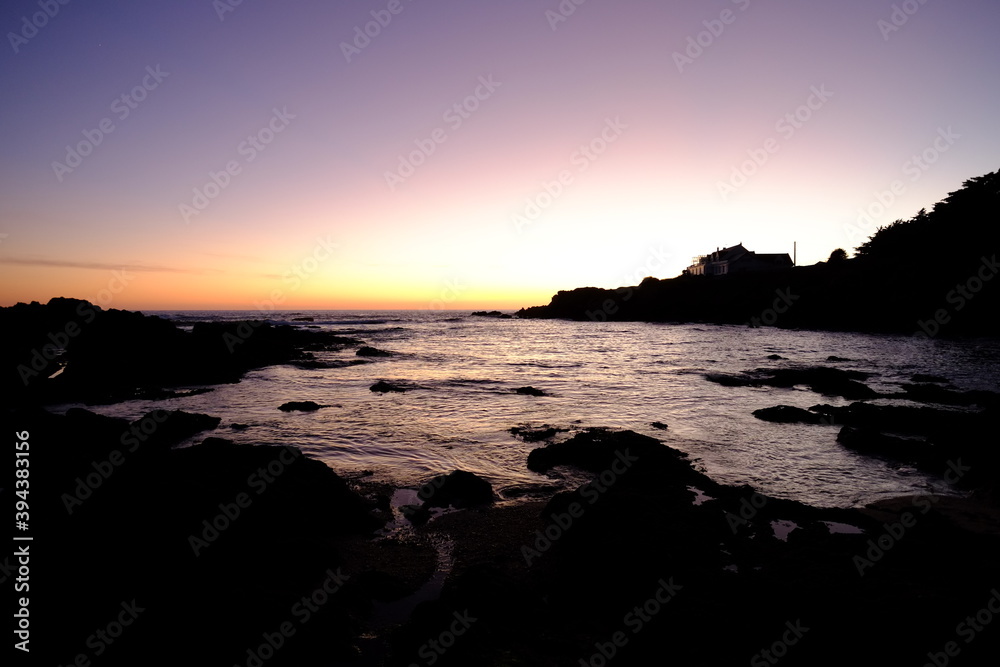 A nice sunset on the atlantic shore. France, Batz sur mer.