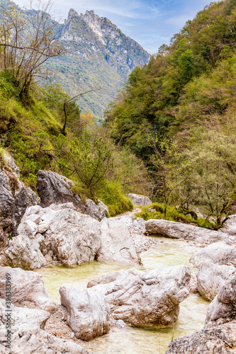 Natural path of Val  Falcina at Valle del Mis in Italy.