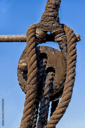 Pulley with old rope