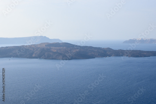 Nea Kameni, a Greek small and uninhabited island located in the Gulf of Santorini. Greece