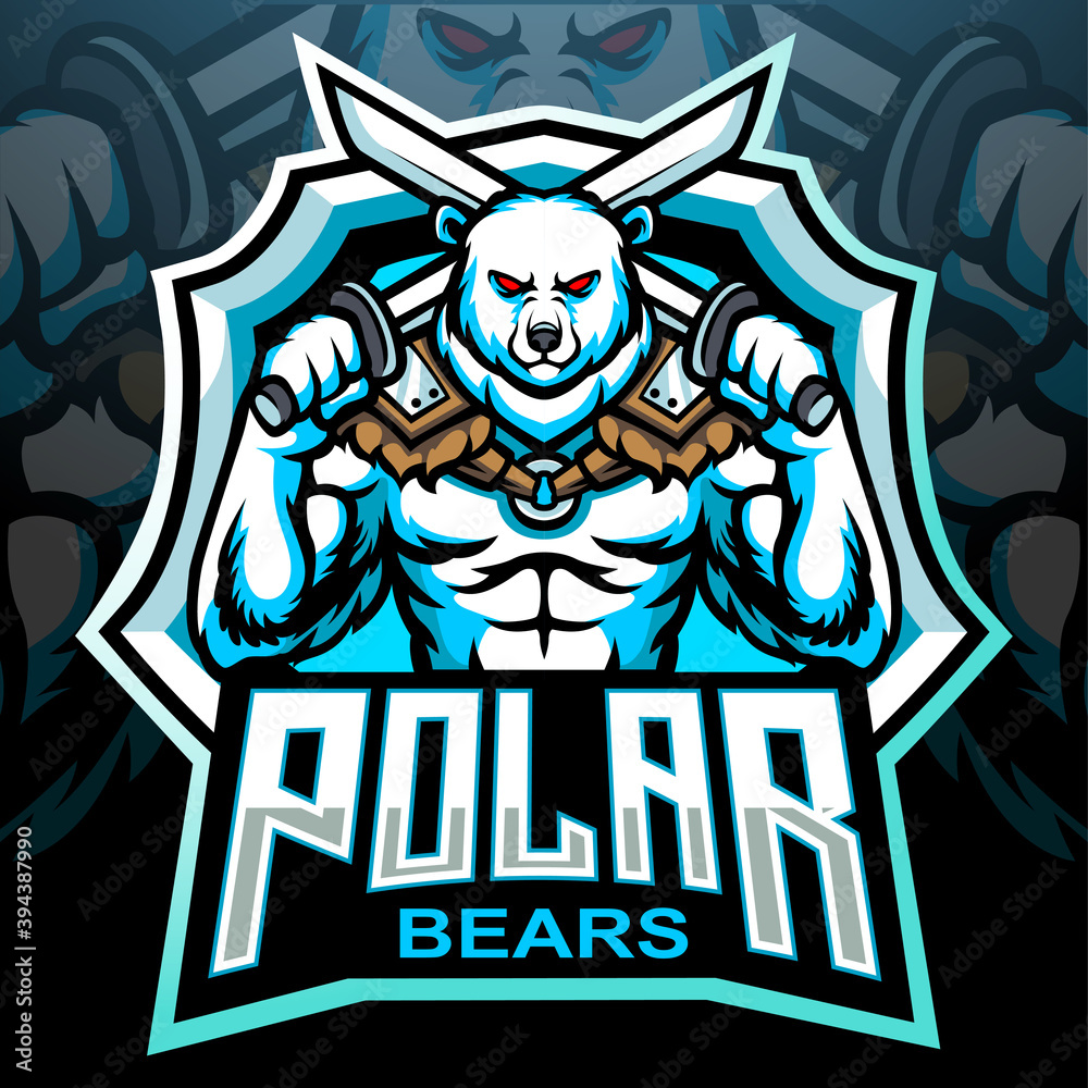 Polar bear mascot. esport logo design