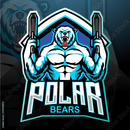 Polar bear mascot. esport logo design