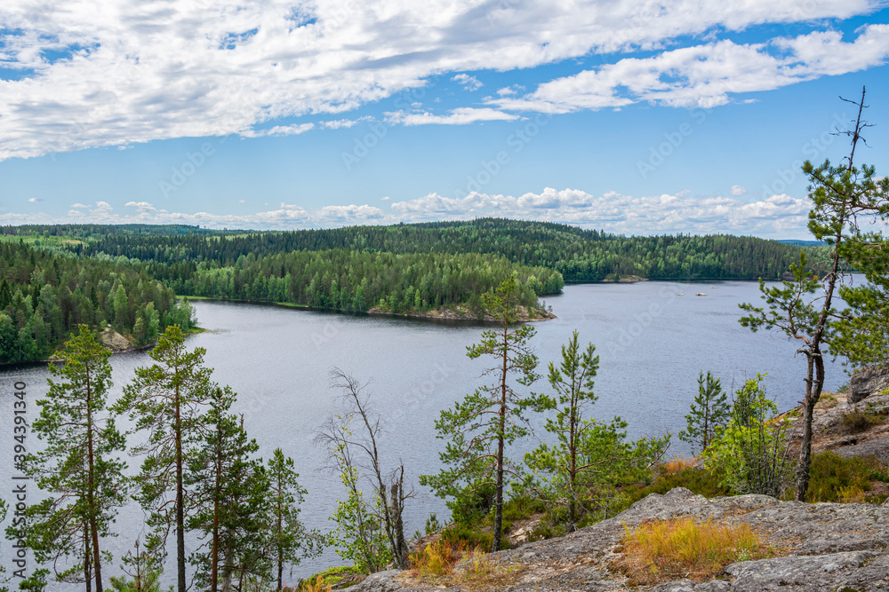 View to The Lake Saimaa from Pisamalahti Hill Fort, Sulkava, Finland