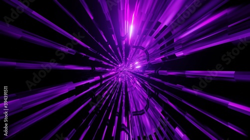 Glowing pink neon lights space scifi 3d illustration tunnel background wallpaper
