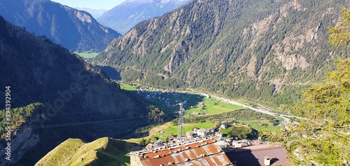 Pezzo valley in italy aerial shot in summer 2020 photo