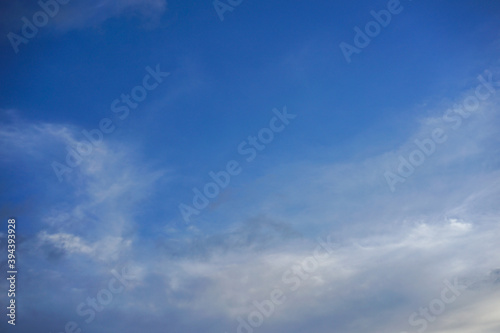 Soft clouds and blue sky with copy space for banner or wallpaper background