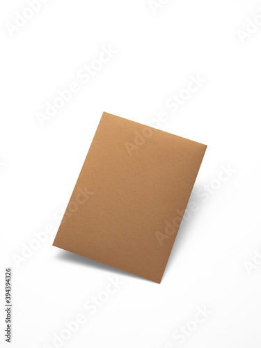 Paper rectangle for greetings on a white background
