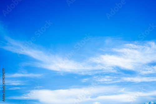 Beautiful White clouds on blue sky with copy space for banner or wallpaper background. freedom concept © Fai