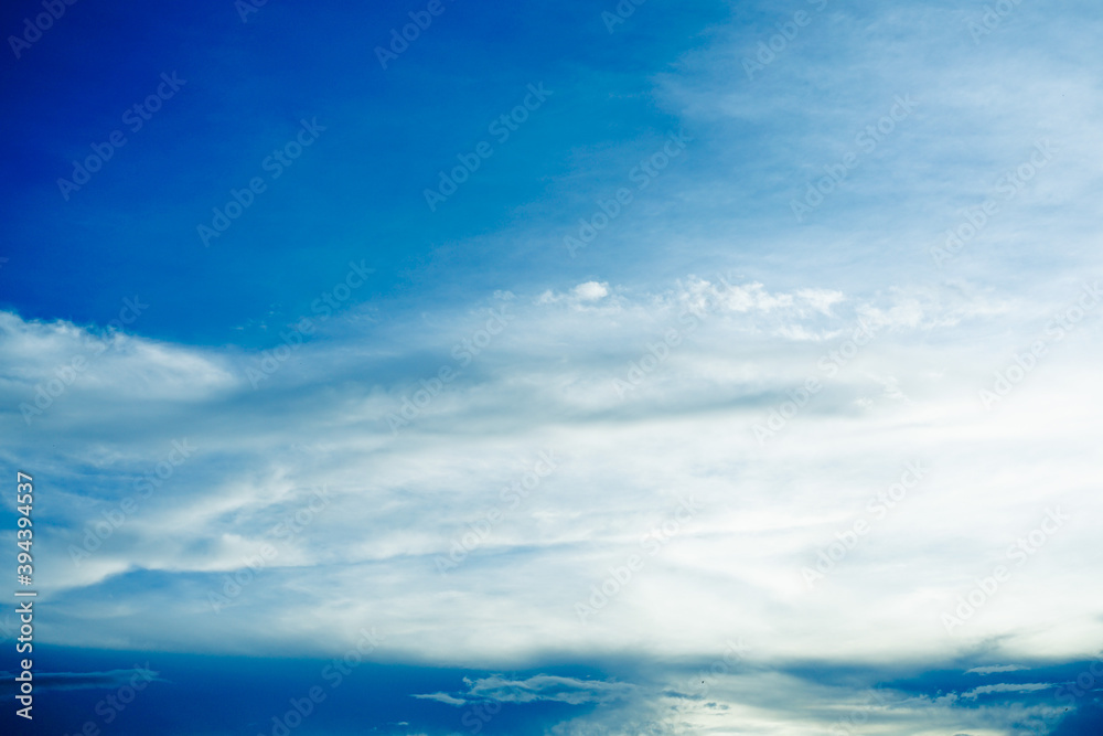 Natural of White clouds on blue sky with copy space for banner or wallpaper background. freedom concept