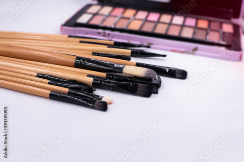 Makeup brushes put on background,cosmetic tool