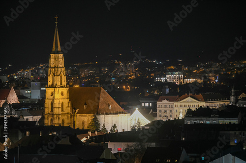 Cluj Napoca cityscape at night