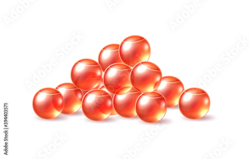 Vector 3d red caviar delicacy food for restaurant