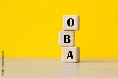 You can use in business, marketing and other concepts. Messege of the day. OBA. online behavioral advertising - business concept photo
