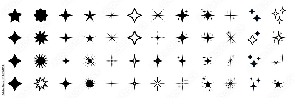 Stars set icons. Rating star signs collection – vector for stock