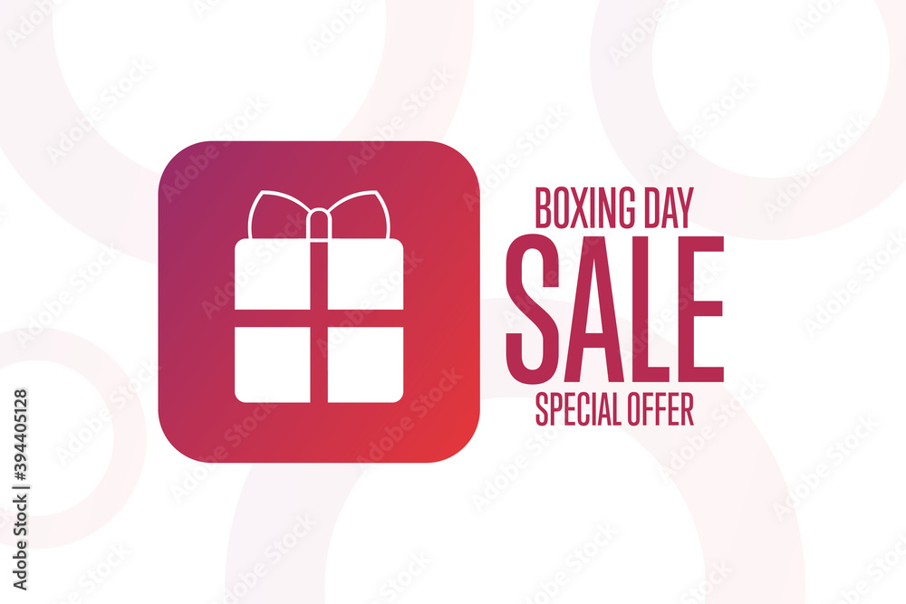Boxing Day Sale. Holiday concept. Template for background, banner, card, poster with text inscription. Vector EPS10 illustration. Boxing Day Sale. Holiday concept. Template for background, banner, card, poster with text inscription. Vector EPS10 illustration.