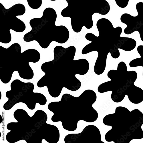 abstract shapes. seamless pattern with black splashes