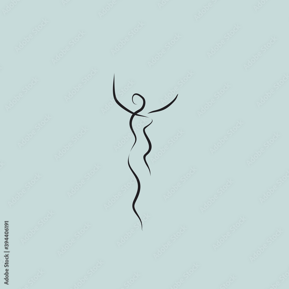 woman shape line illustration design vector icon woman shape line illustration design vector icon
