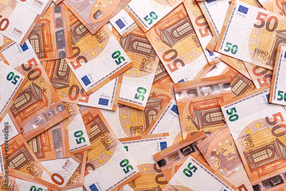 50 euro banknotes as background