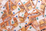 50 euro banknotes as background