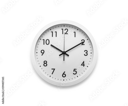 Round clock with arrows isolated on white background