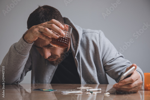 Man with addiction to drugs...