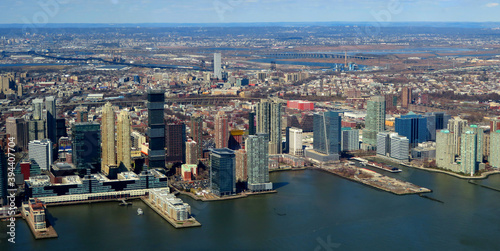 Aerial view on Jersey City in New York. Jersey City is the second-most populous city in the U.S. state of New Jersey. © otmman