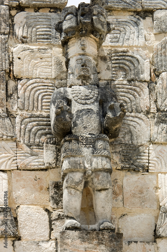 Deity statue; Kabah, Yucatan, Mexico