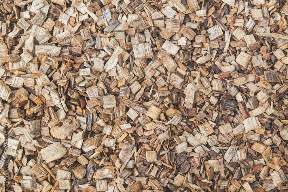 Natural background. texture of wooden sawdust of large fraction