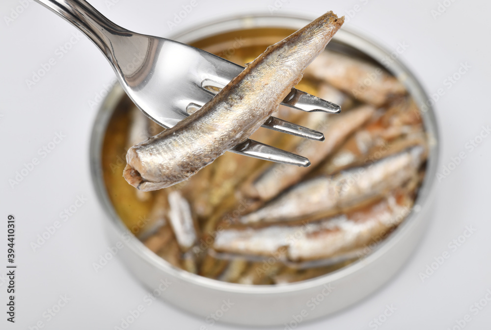 Fototapeta premium canned sardines in olive oil