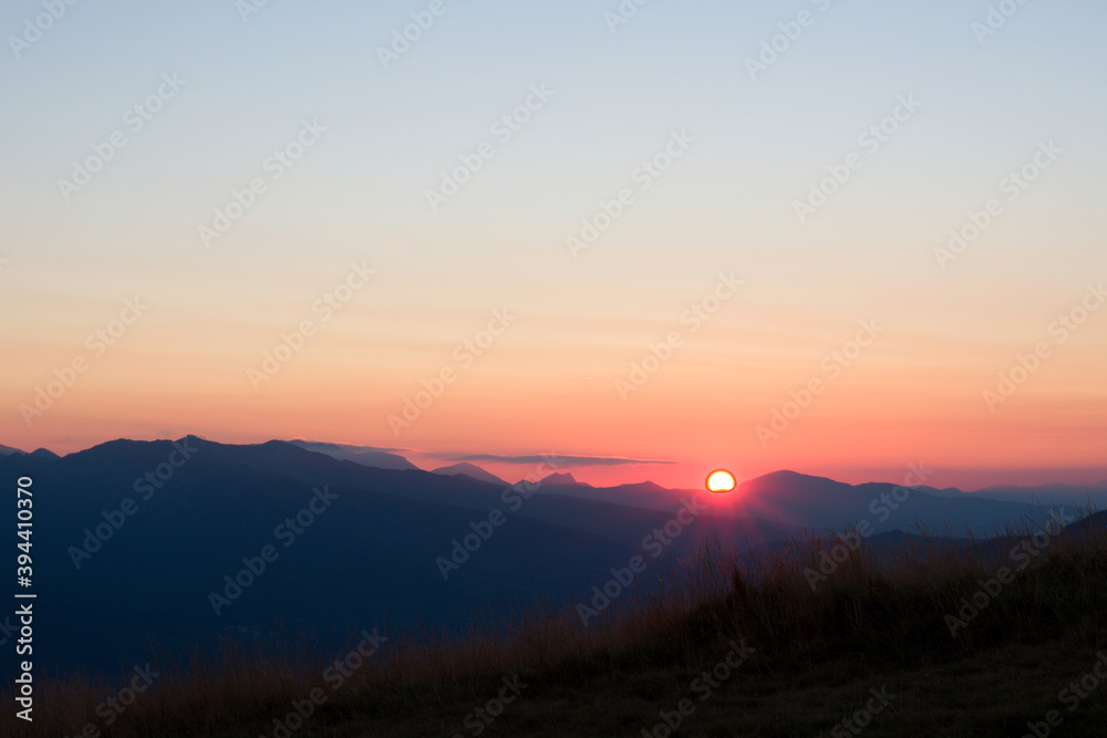 tramonto in Appennino, Abetone dal passo della Croce Arcana tramonto in Appennino, Abetone dal passo della Croce Arcana