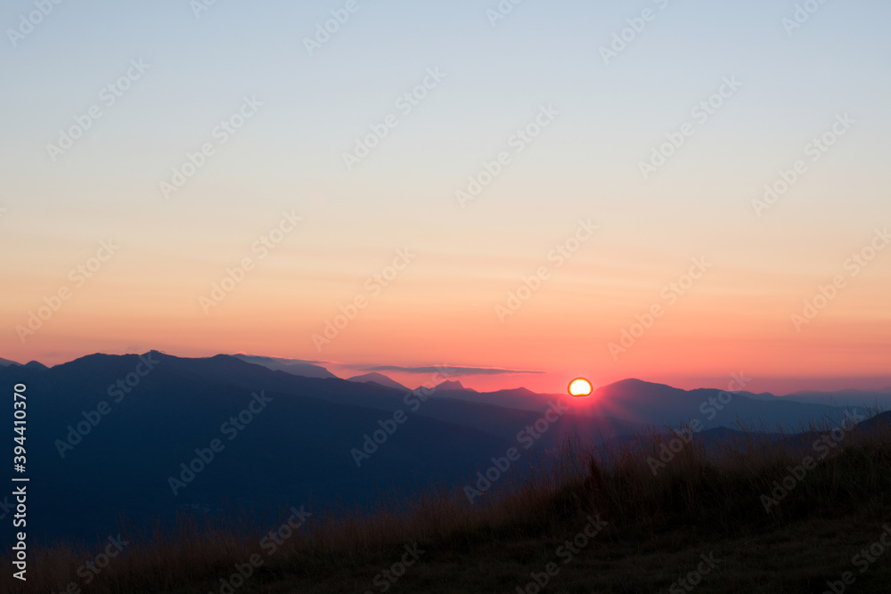 tramonto in Appennino, Abetone dal passo della Croce Arcana