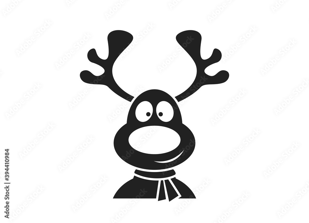funny christmas deer icon. christmas and new year design element funny christmas deer icon. christmas and new year design element