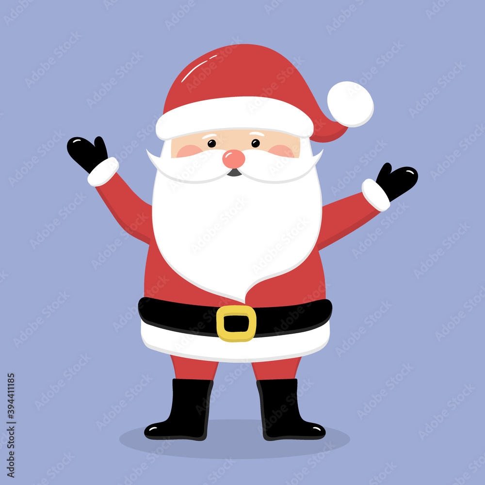 Happy Santa Claus on blue background. Vector