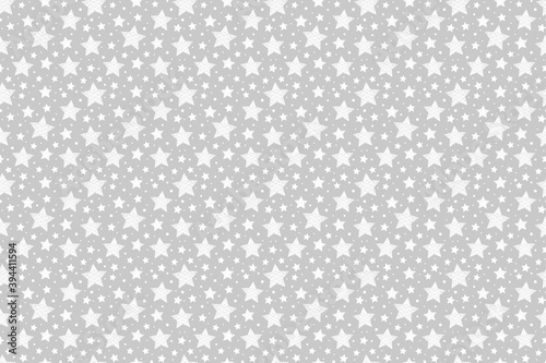 Christmas seamless pattern with hand drawn stars. Wrapping paper. Vector