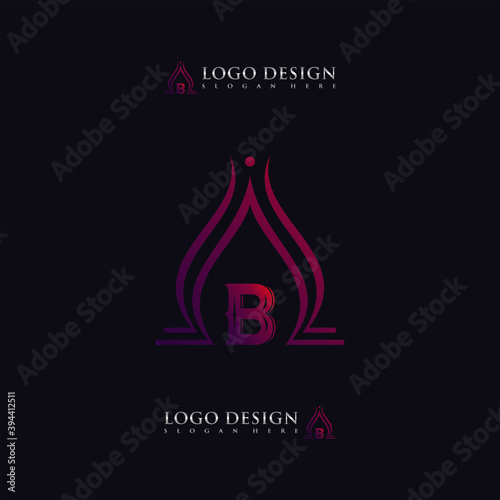 Custom Letter B logo design monogram template elements