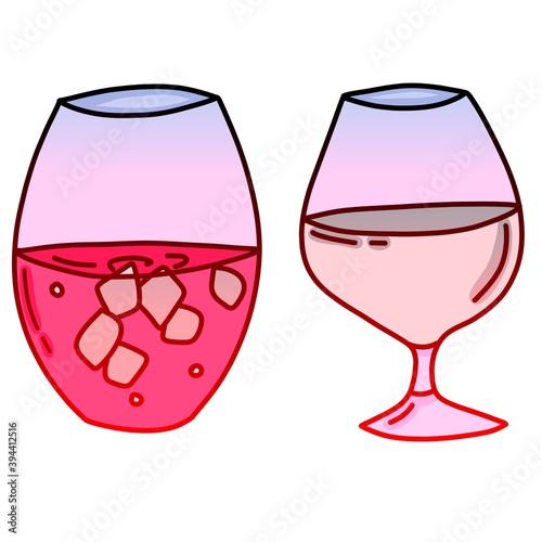 bright illustration of cocktails in glass glasses