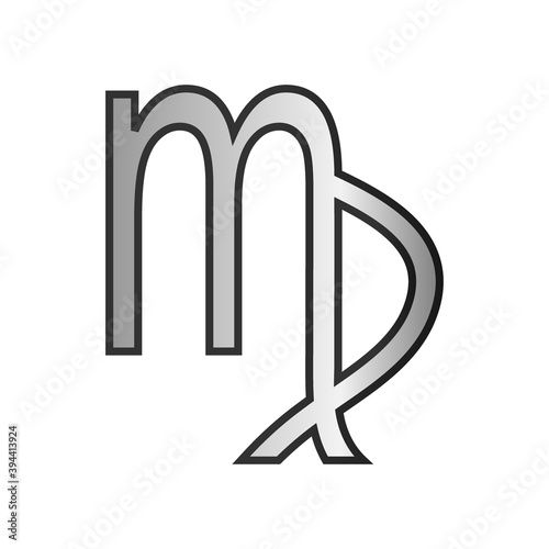Virgo symbol on white.