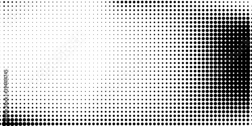 Halftone in abstract style. Geometric retro banner vector texture. Modern print. White and black background. Light effect.