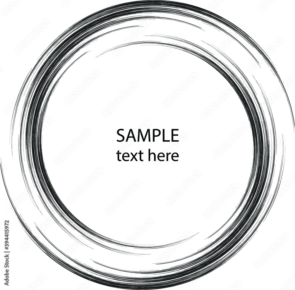 Black vector grunge stripes in circle form. Vector illustration. Design element for logo, sign, symbol, web pages, prints, posters, template, monochrome pattern and abstract background Black vector grunge stripes in circle form. Vector illustration. Design element for logo, sign, symbol, web pages, prints, posters, template, monochrome pattern and abstract background