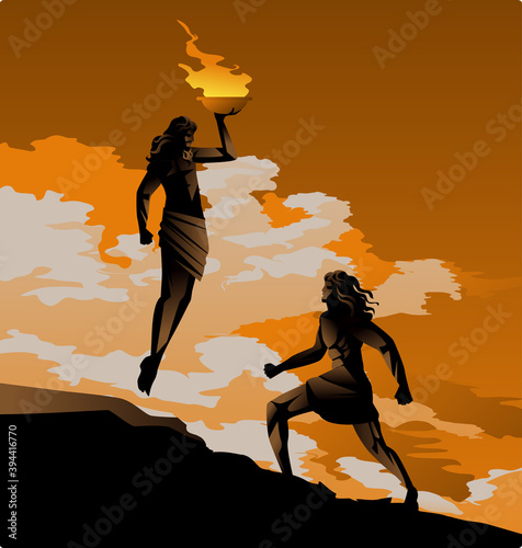 prometheus stealing fire greek mythology