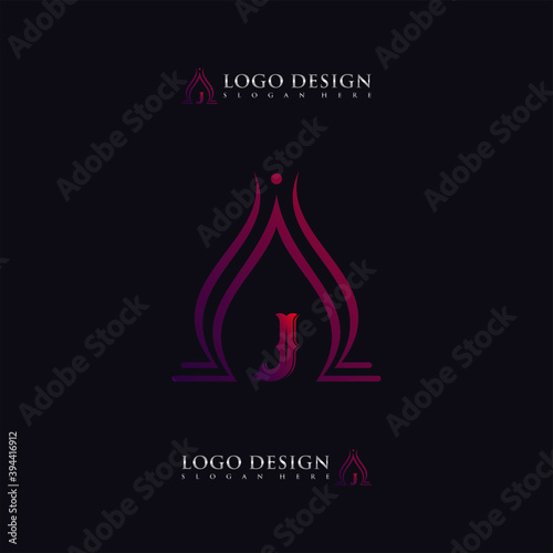 Custom Letter J logo design monogram template elements