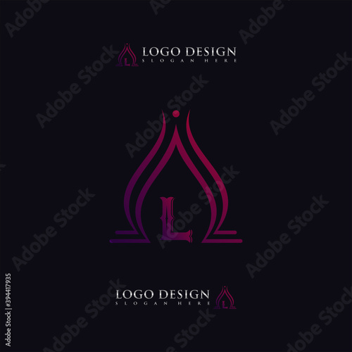 Custom Letter L logo design monogram template elements