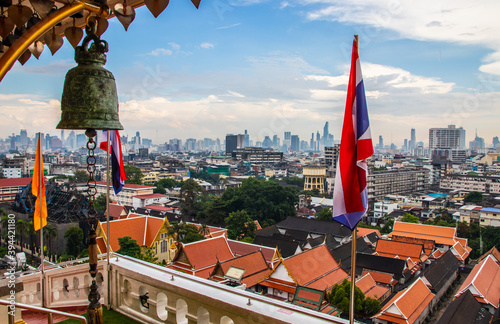 view to Bangkok from Wat Saket photo