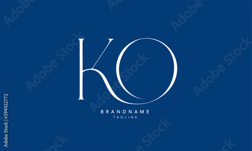Alphabet letters Initials Monogram logo KO, OK, K and O