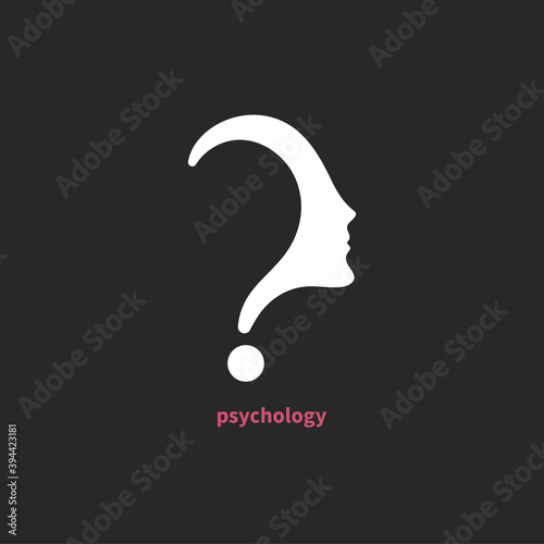 Human profile in shape of question mark