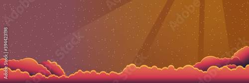 This beautiful banner in the flat style will fit well into the interior of your site and create an atmosphere of wonder and flight.