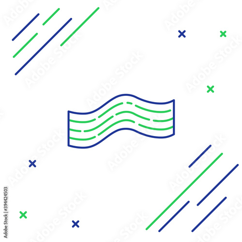 Line Bacon stripe icon isolated on white background. Colorful outline concept. Vector.