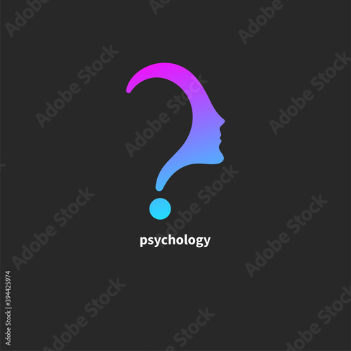 Human profile in shape of question mark