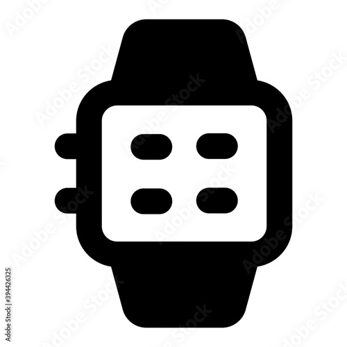
An icon design of smartwatch in editable solid style, healthcare watch

